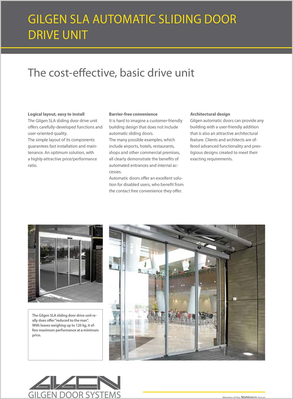 Gilgen SLA Automatic Sliding Door Drive Unit